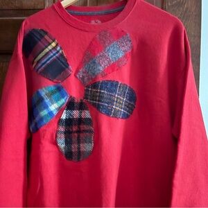 One of a kind upcycled flower sweatshirt